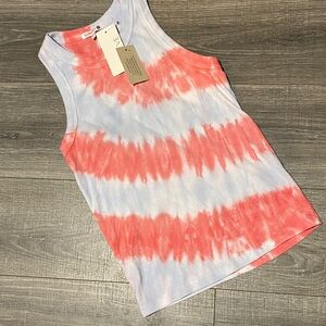 Evereve Sundry Coral Tie-Dye Tank Top